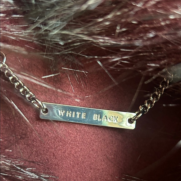 White House Black Market Burgundy Coat with Faux Fur Collar - Picture 2 of 5